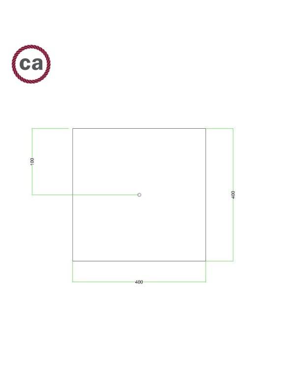 Čtvercový stropní baldachýn Rose-One System s délkou hrany 400 mm a 1 otvorem a 4 boční otvory