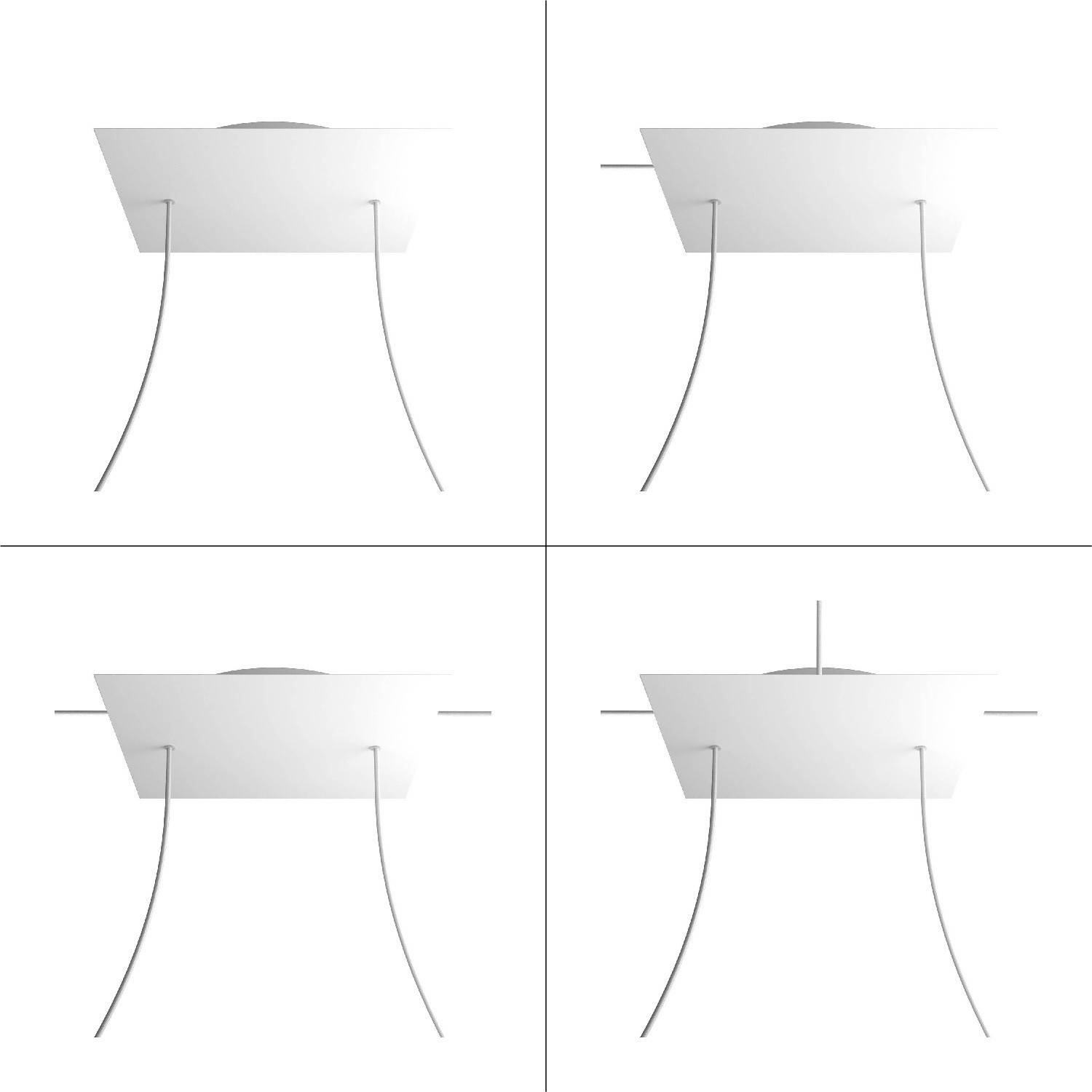 Komplett 400mm takkopp Rose-One System kvadrat - 2 hål och 4 hål i sidled