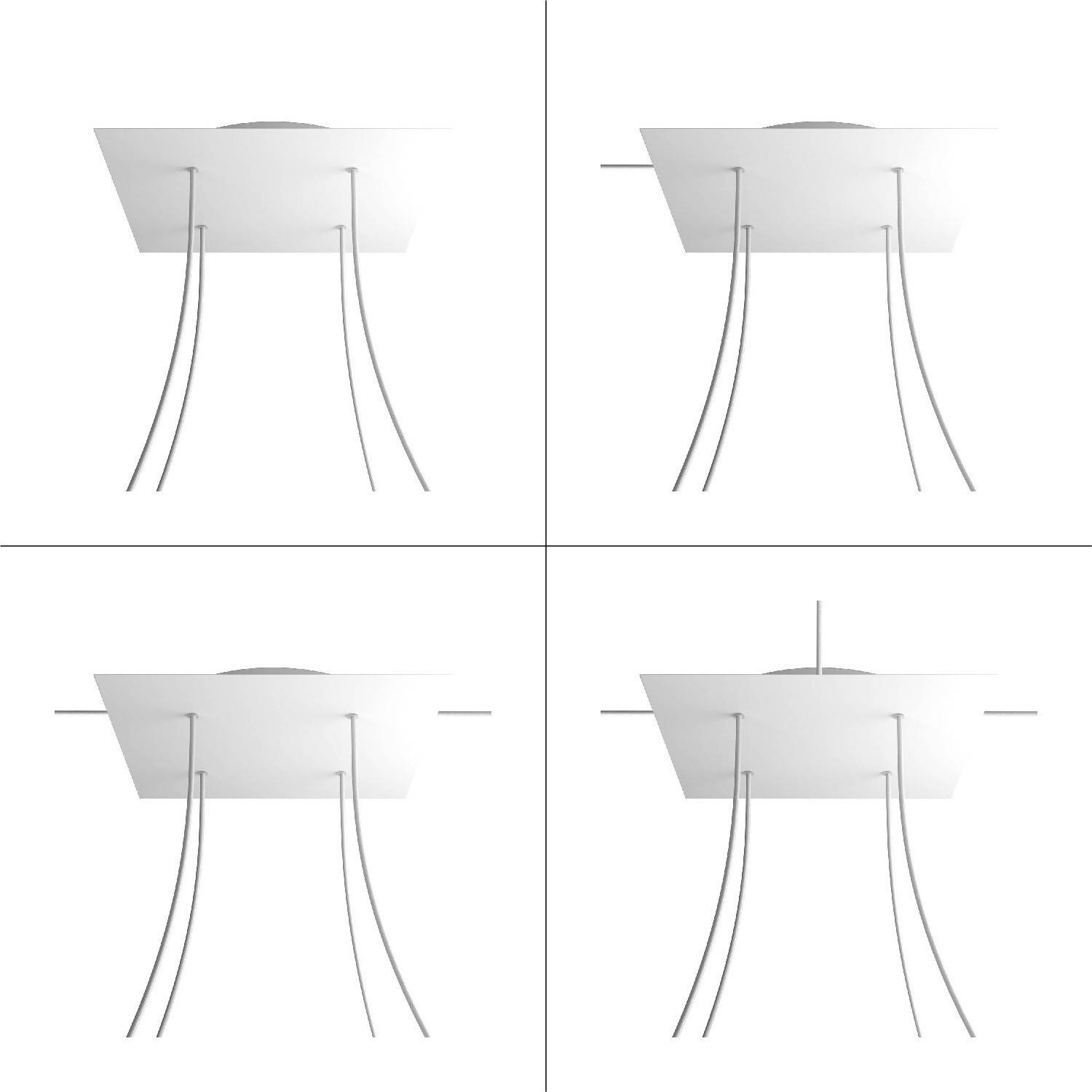 Komplett 400mm takkopp Rose-One System kvadrat - 4 hål och 4 hål i sidled