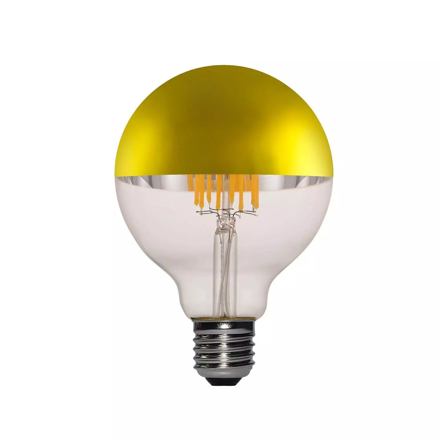 Gold half sphere Globe G95 LED light bulb 7W E27 2700K Dimmable