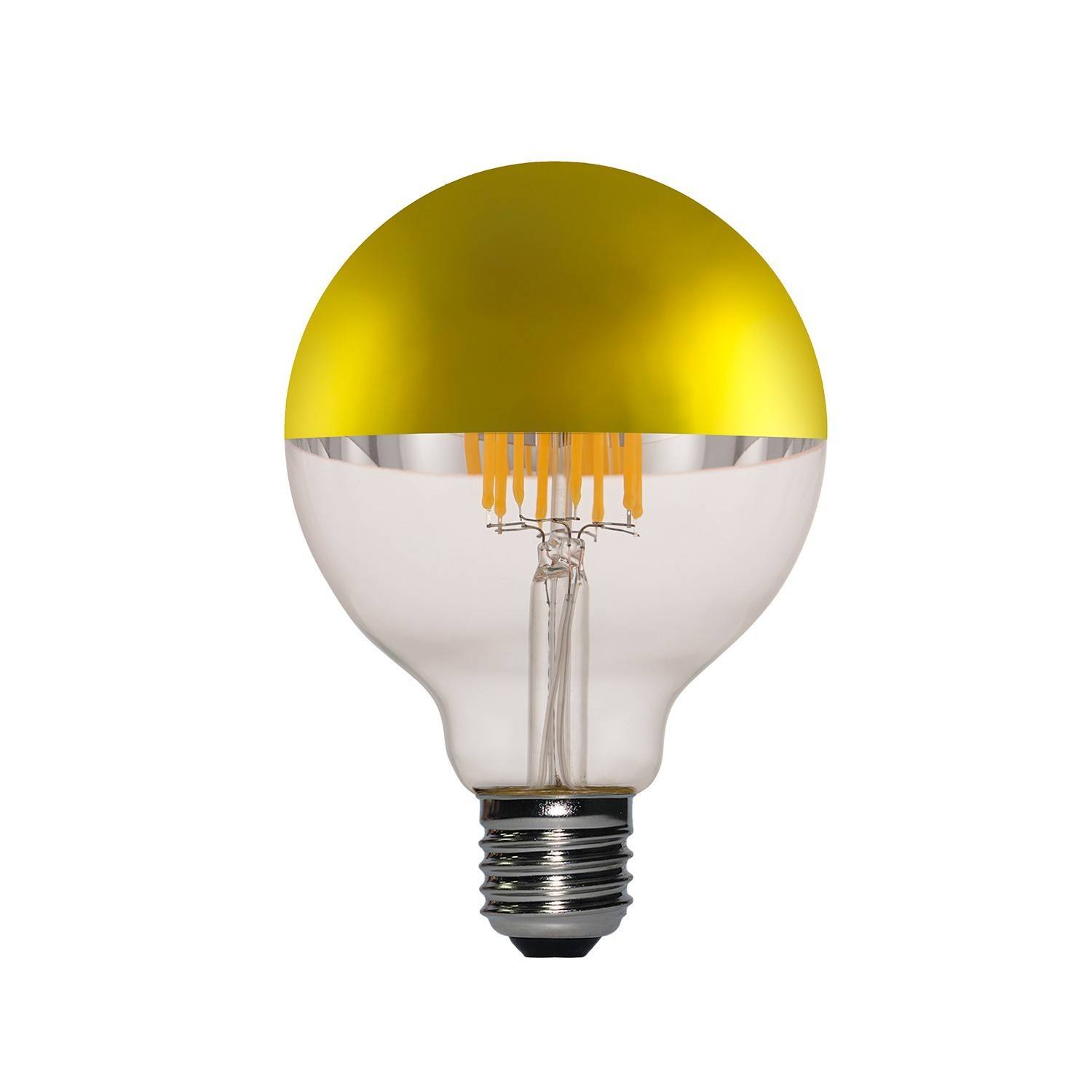 Lâmpada de LED Globo Meia Esfera Dourada G95 7W E27 Dimável 2700K
