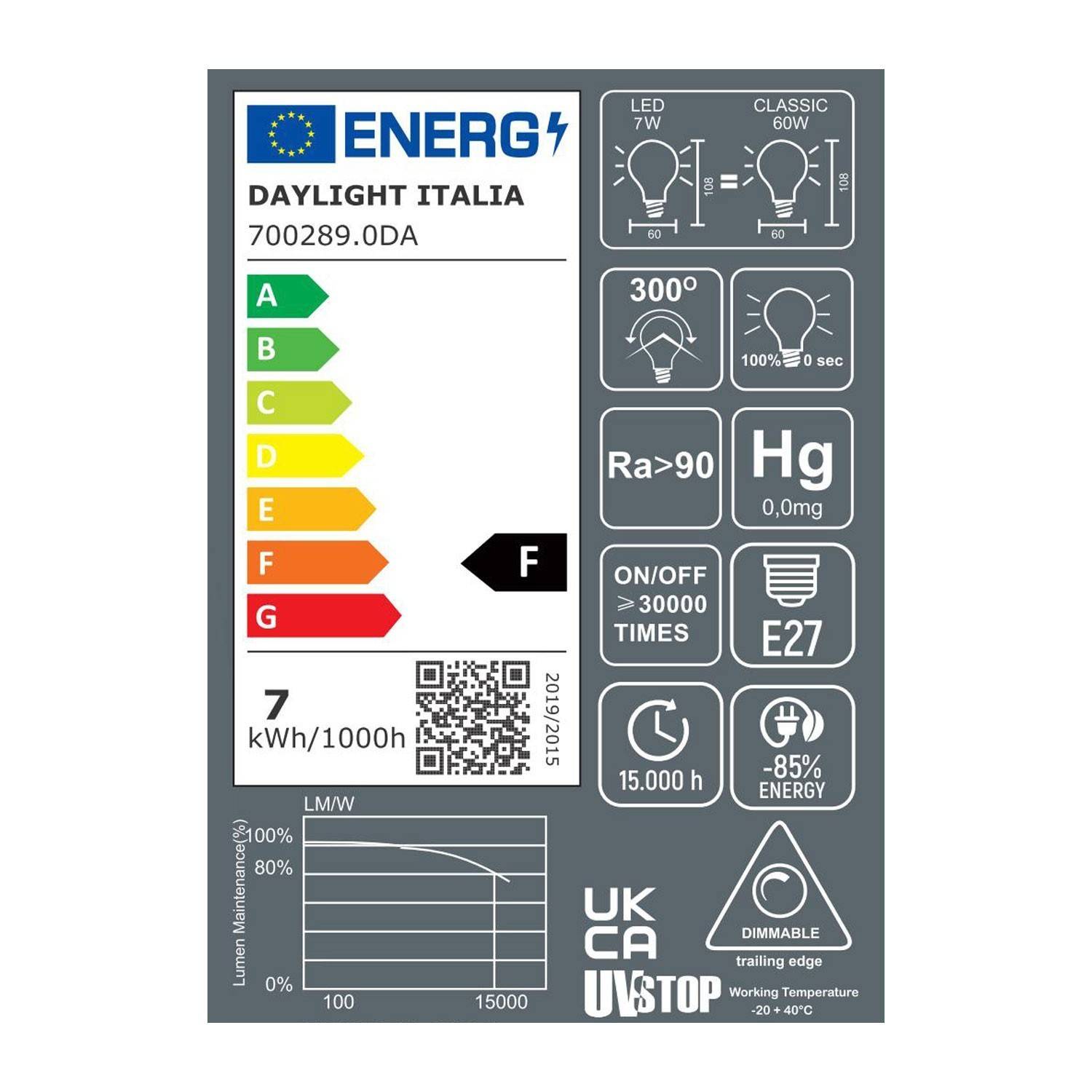 Goccia Guld Halvsfär A60 LED-lampa 7W E27 dimbar 2700K