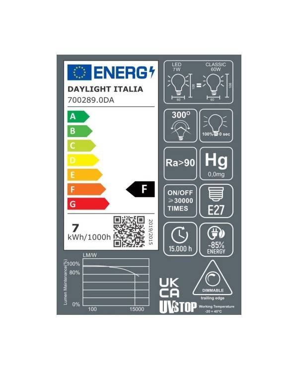 Goccia Guld Halvsfär A60 LED-lampa 7W E27 dimbar 2700K