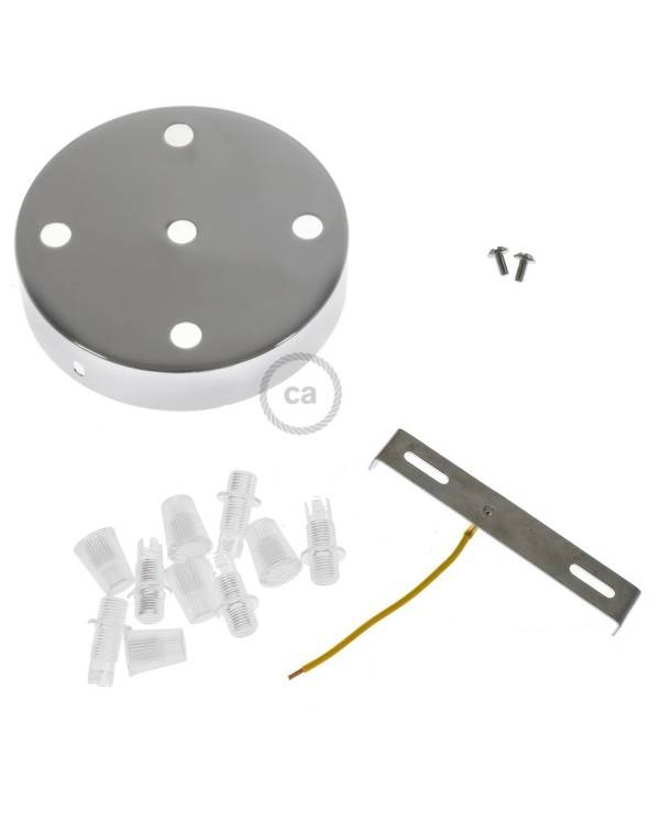 Cylindrical metal 5-hole ceiling rose kit