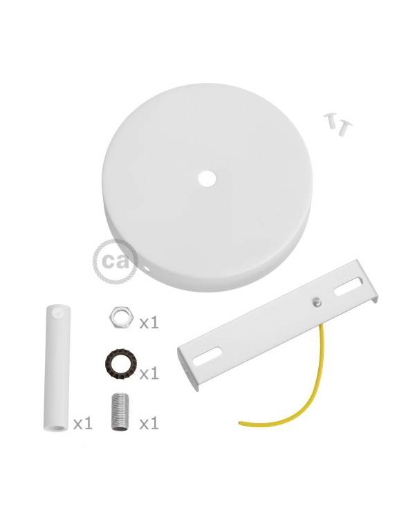 Kit cylindrisk takkopp i metall med 7 cm dragavlastare