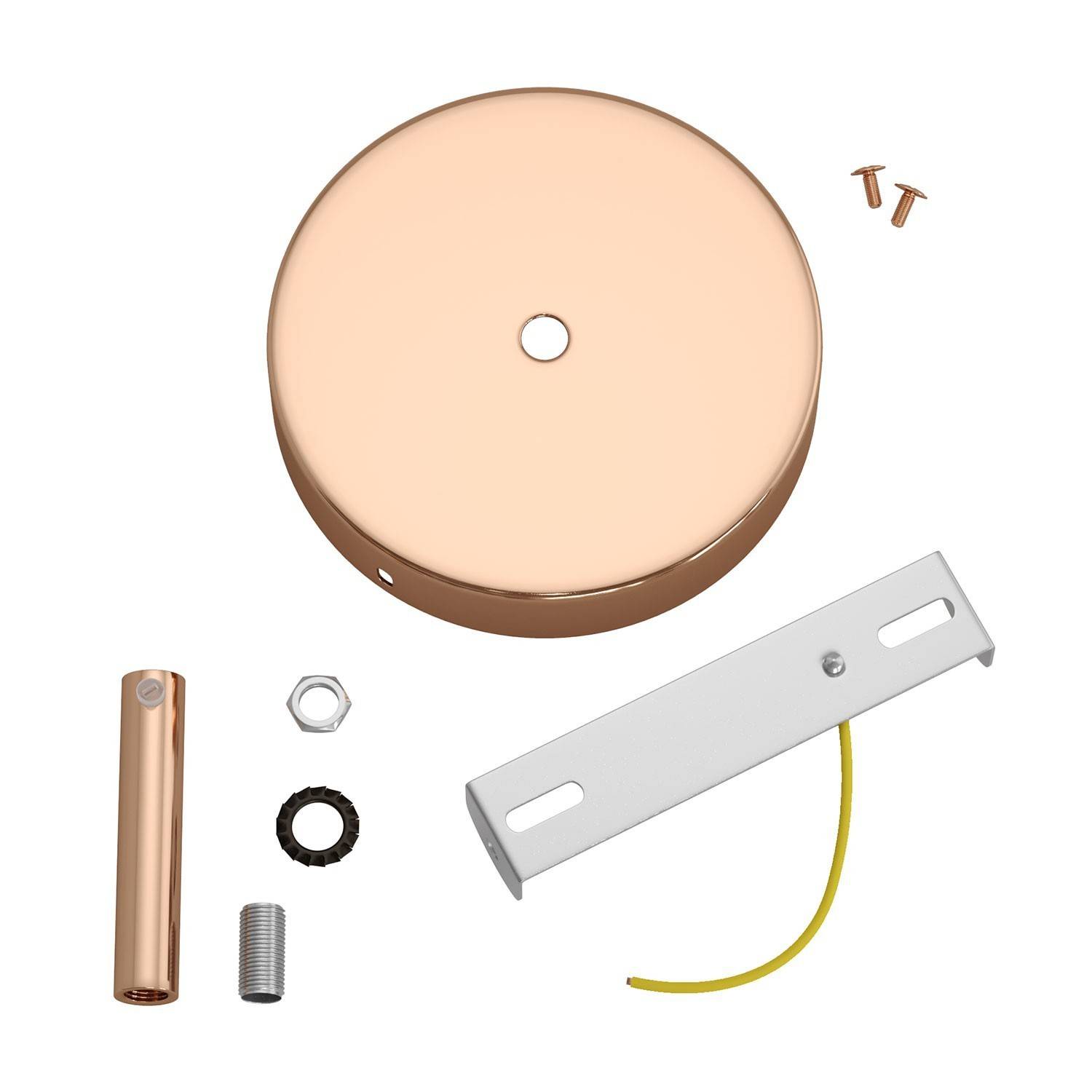 Zylindrischer Lampenbaldachin Kit aus Metall mit 7 cm Kabelklemme