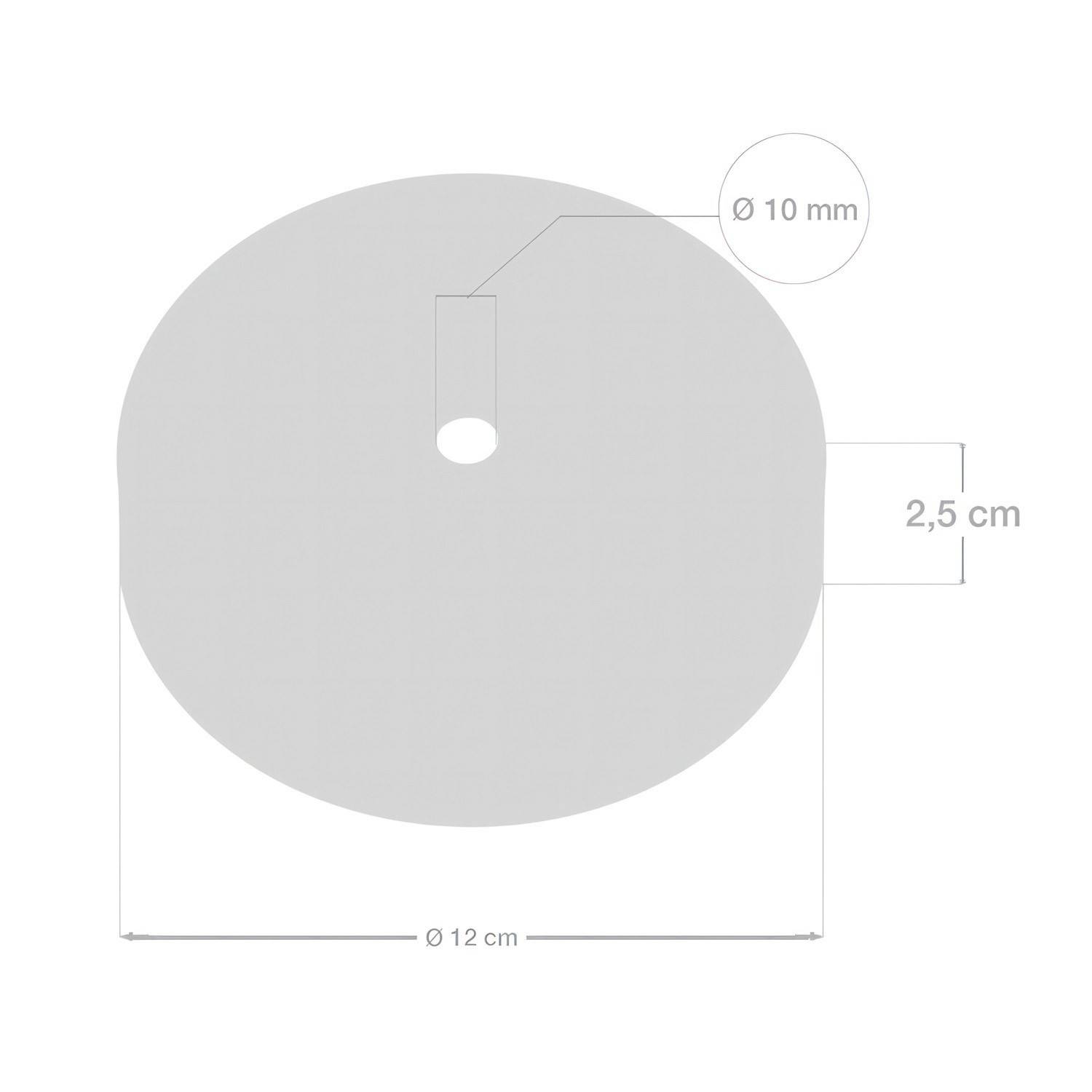 Kitul de rozetă de tavan metalic cilindric, cu clema de cablu de 7 cm.