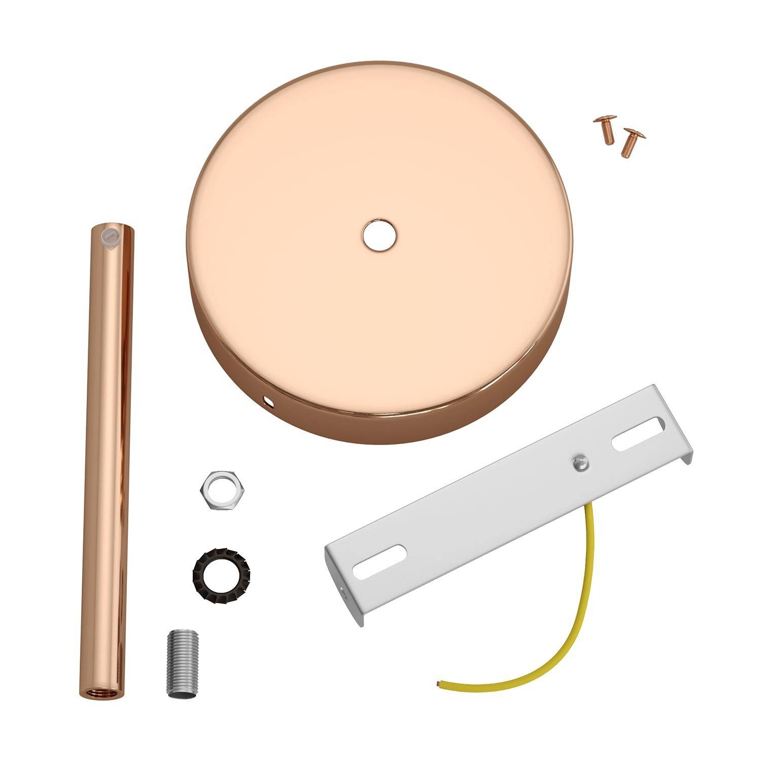 Zylindrischer Lampenbaldachin Kit aus Metall mit 15 cm Kabelklemme