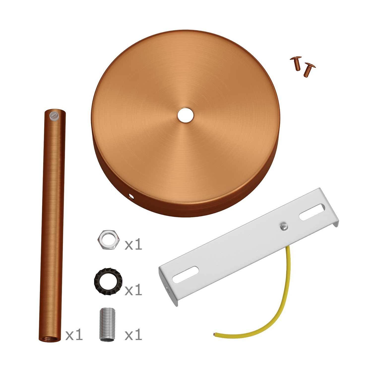 Zylindrischer Lampenbaldachin Kit aus Metall mit 15 cm Kabelklemme