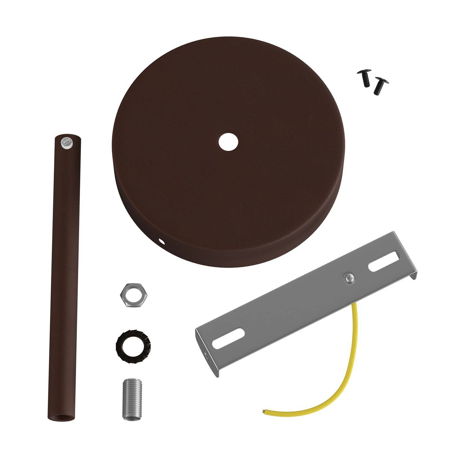 Zylindrischer Lampenbaldachin Kit aus Metall mit 15 cm Kabelklemme