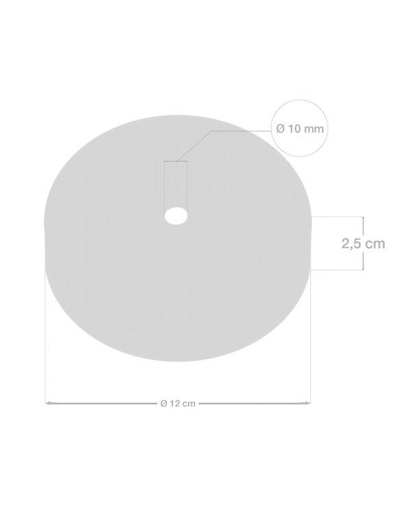 Cylindrisk takkopp i metall med 15 cm dragavlastare