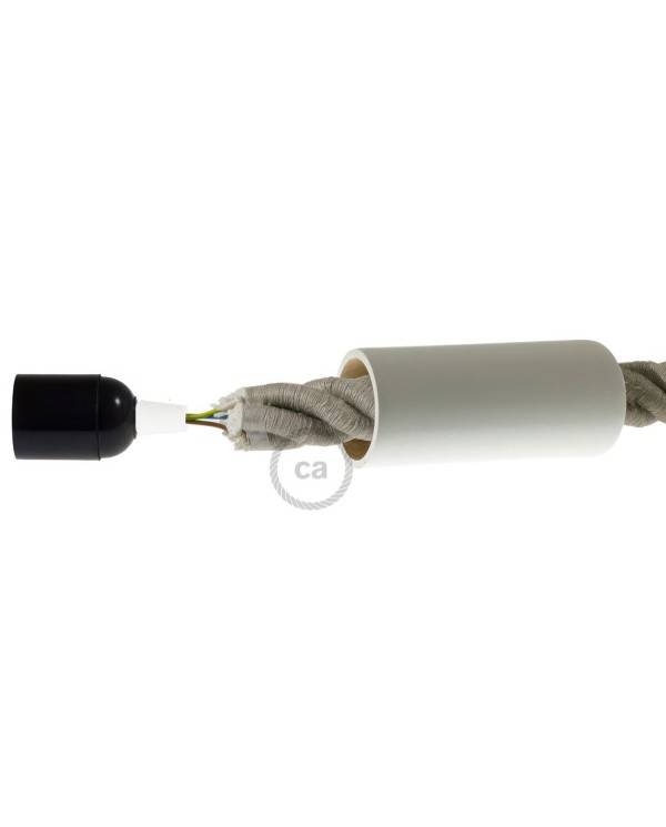 Kit portalámparas de madera E27 para cable 3XL