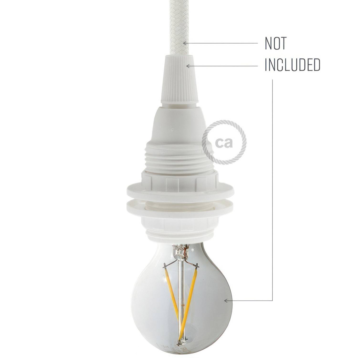 Double ferrule thermoplastic E14 lamp holder kit for lampshade