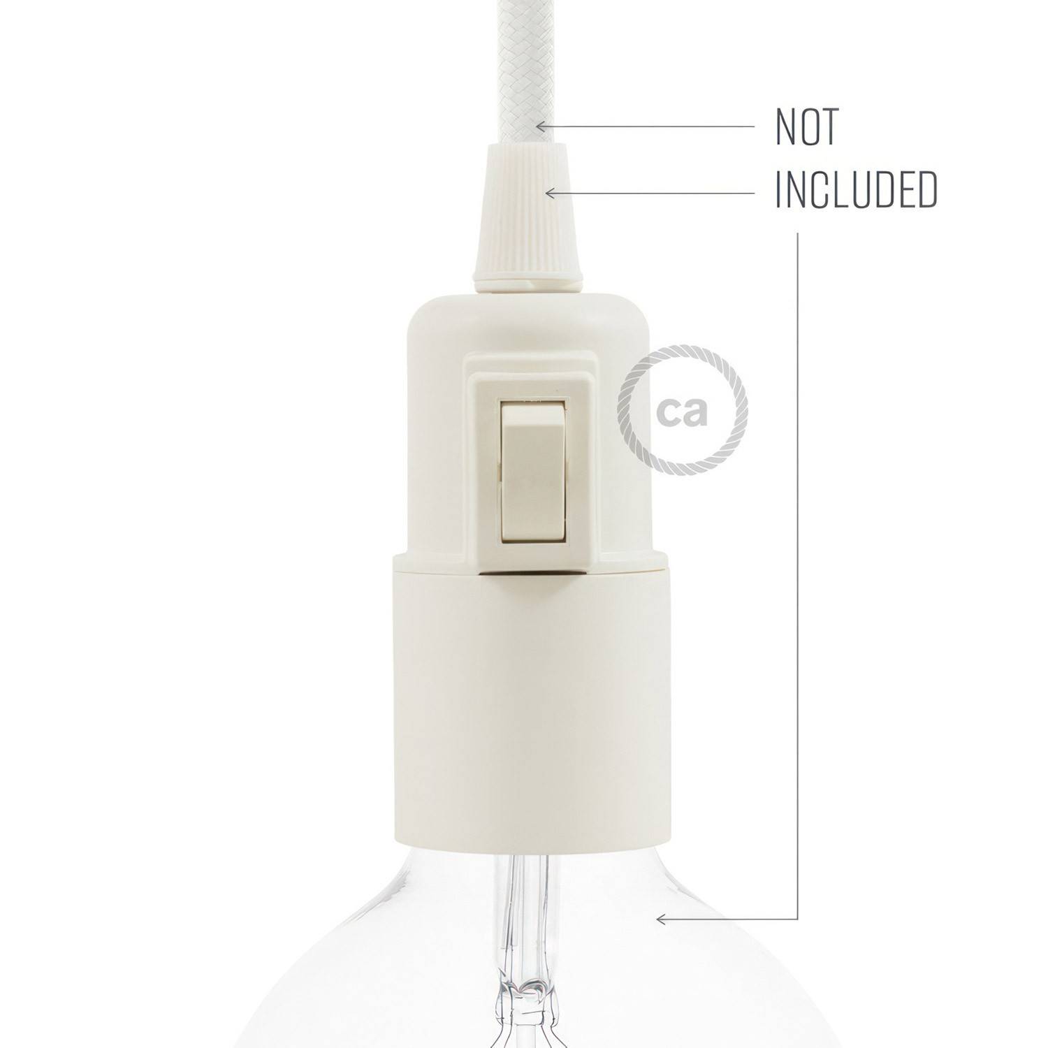 Kit portalámparas de termoplástico E27 con interruptor