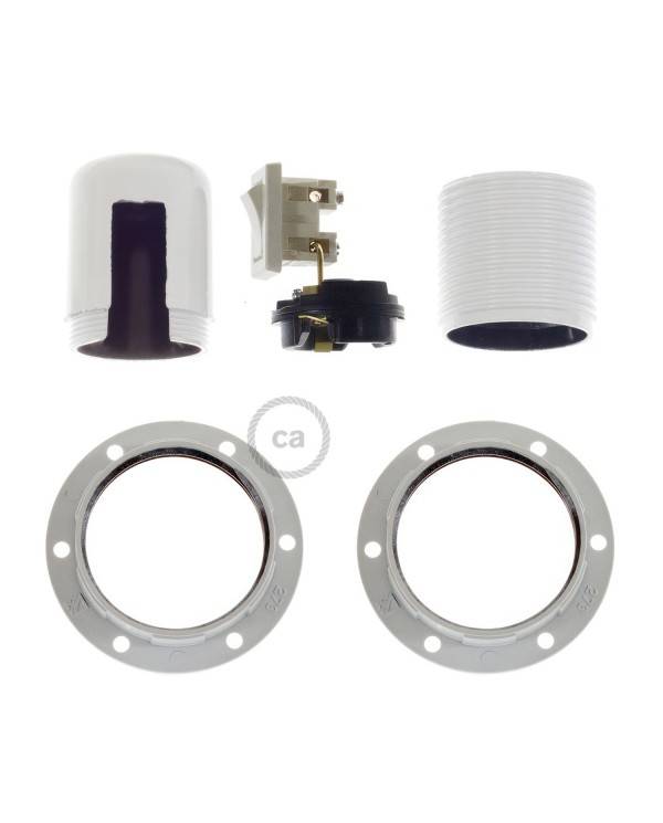 Kit portalámparas baquelita para pantallas E27 interruptor