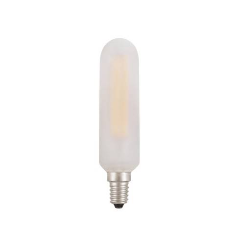 Valcová LED s bielou saténovou bankou, E14, 4W, Stmievateľná, 2700 K