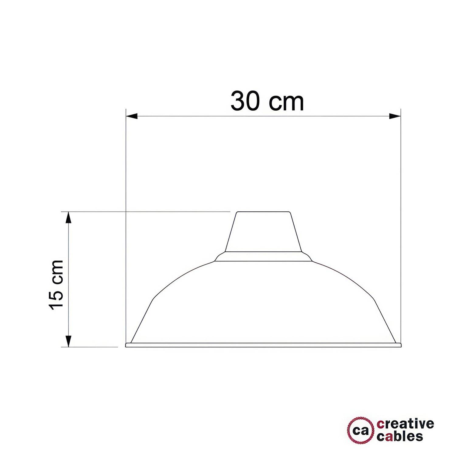 Bistrot lampeskærm i poleret metal med E27 armatur, 30 cm i diameter