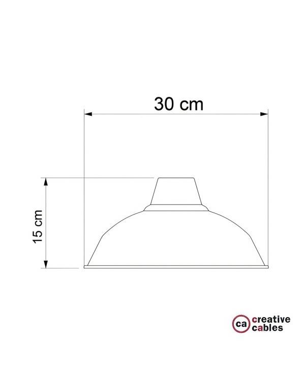 Bistrot lampeskærm i poleret metal med E27 armatur, 30 cm i diameter