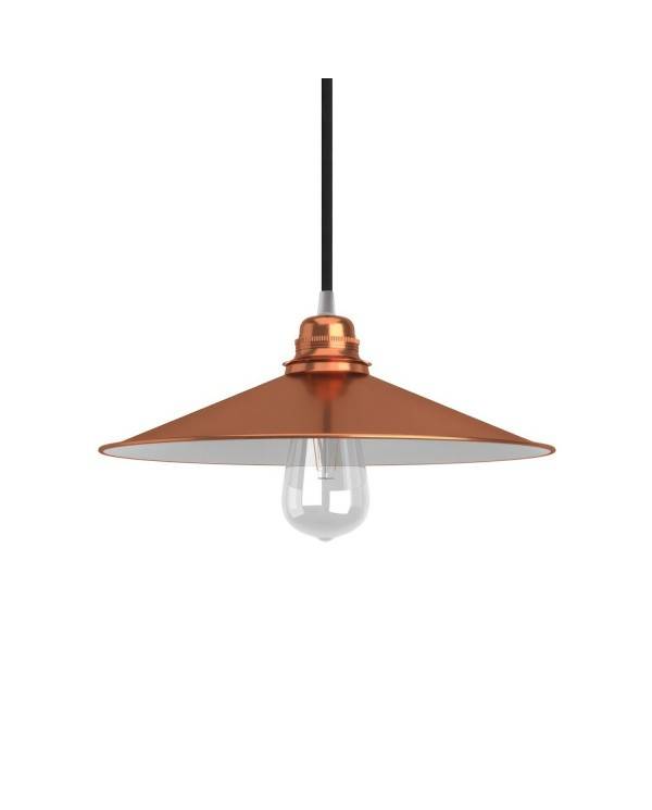 Swing enamelled metal lampshade with E27 fitting