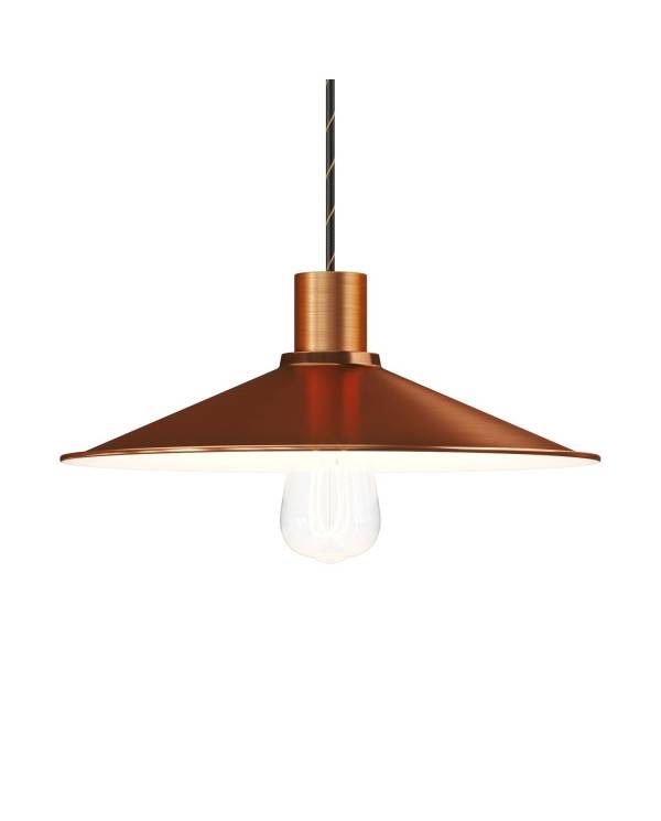 Swing enamelled metal lampshade with E27 fitting