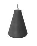 Funnel cement lampshade for suspension, with cable clamp and E27 lamp holder