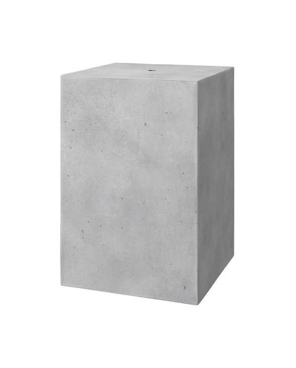Cubo kubformad lampskärm i betong för upphängning, med dragavlastare samt E27 lamphållare