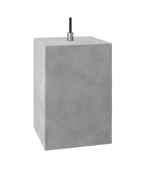 Betonové stínidlo Cube pro závěsné lampy s kabelovou svorkou a objímkou E27
