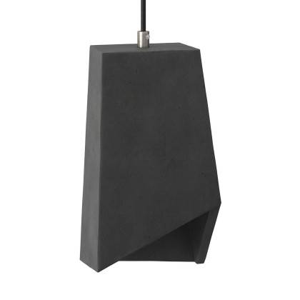 Prisma cement lampshade for suspension, with cable clamp and E27 lamp holder