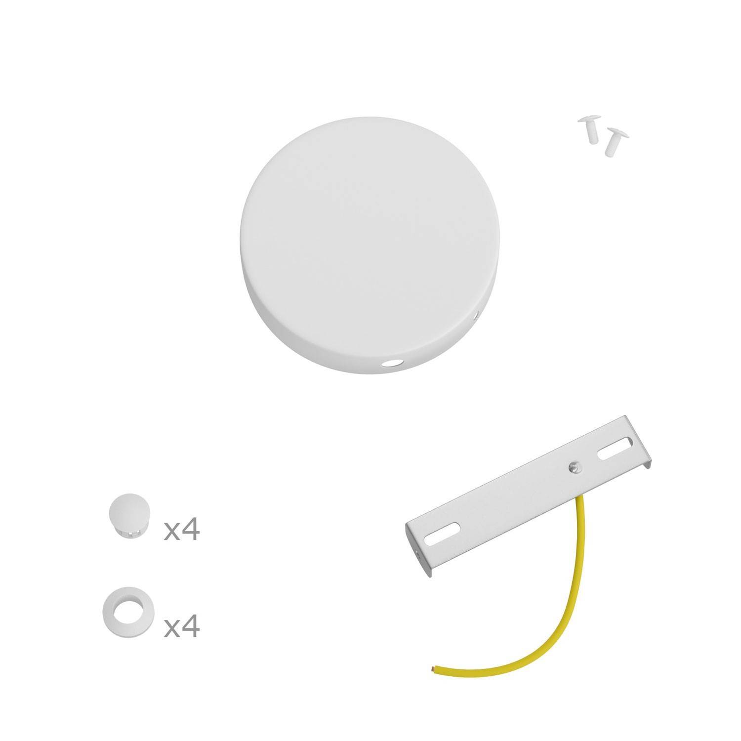 Kit mini cylindrisk takkopp i metall med 4 sidohål (kopplingsdosa)