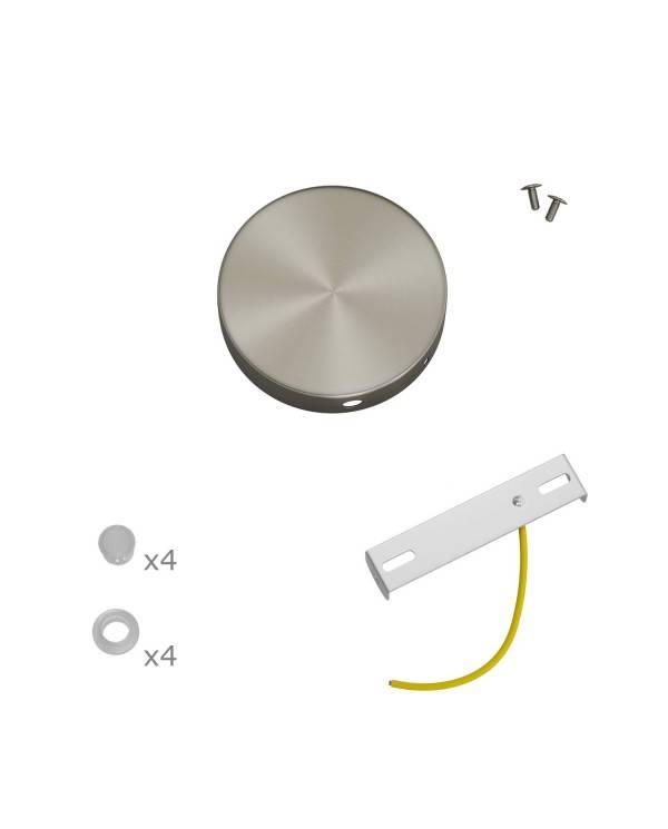 Mini cylinderformet metal loftsrosesæt med 4 sidehuller i metal med 4 sidehuller (samledåse)