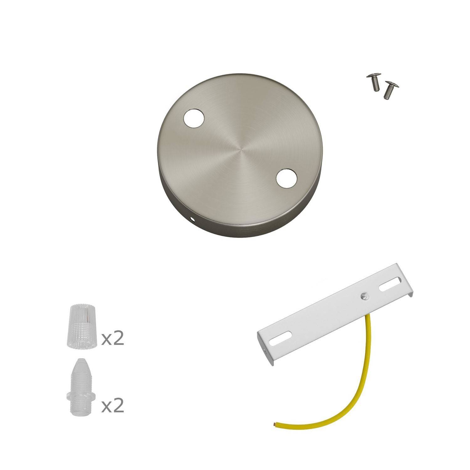 Kit mini cylindrisk takkopp i metall med 2 centrala hål och 4 sidohål