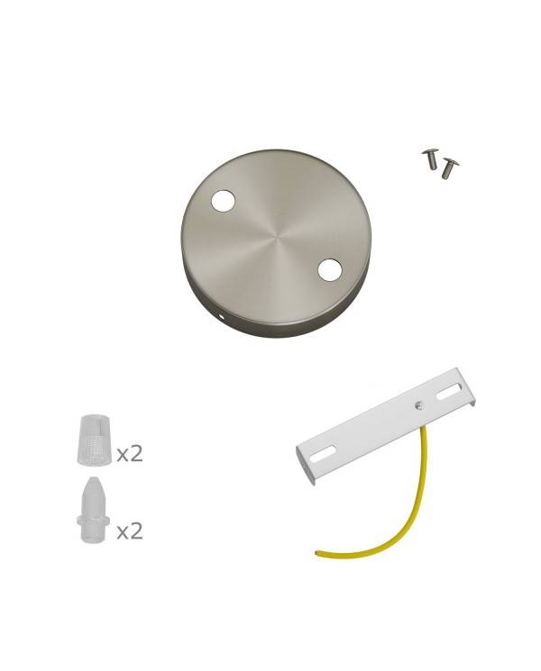 Mini cylinderformet metal 2 centrale huller + 4 sidehuller loftsrosesæt