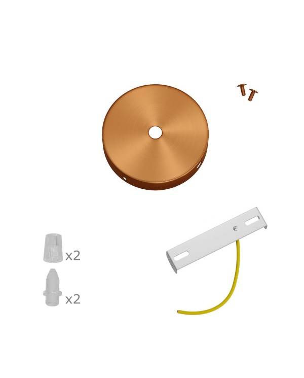 Kit mini cylindrisk takkopp i metall med 2 centrala hål och 4 sidohål