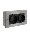 Caja de pared de metal con doble enchufe Schuko para Creative-Tube