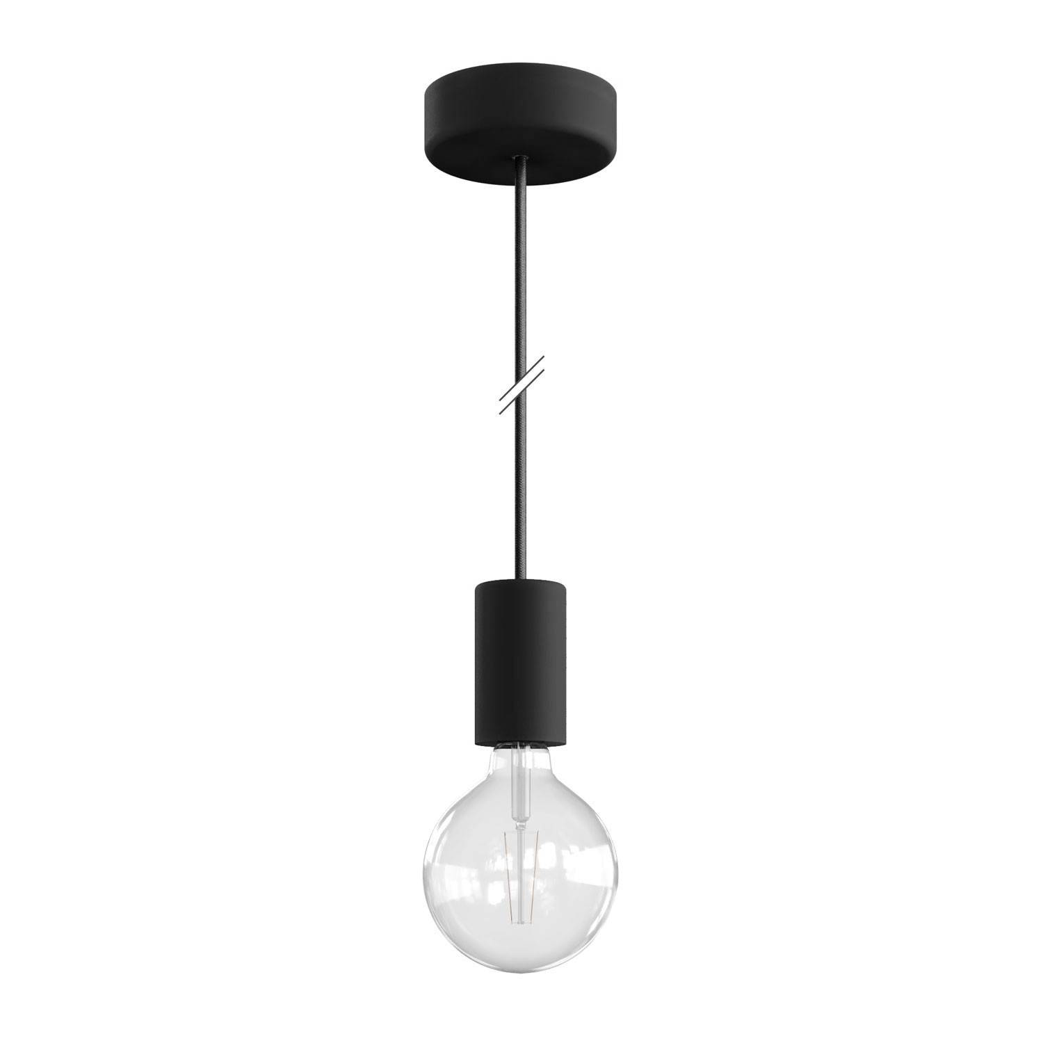 EIVA ELEGANT Suspensão exterior com cabo têxtil, rosácea de teto em silicone e casquilho IP65 impermeável