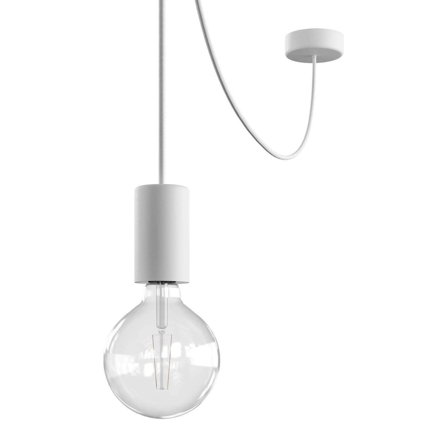 EIVA ELEGANT Zewnętrzna lampa wisząca z 5 mm kablem w oplocie, uchwyt na kabelem, podsufitką i oprawką wodoodporną