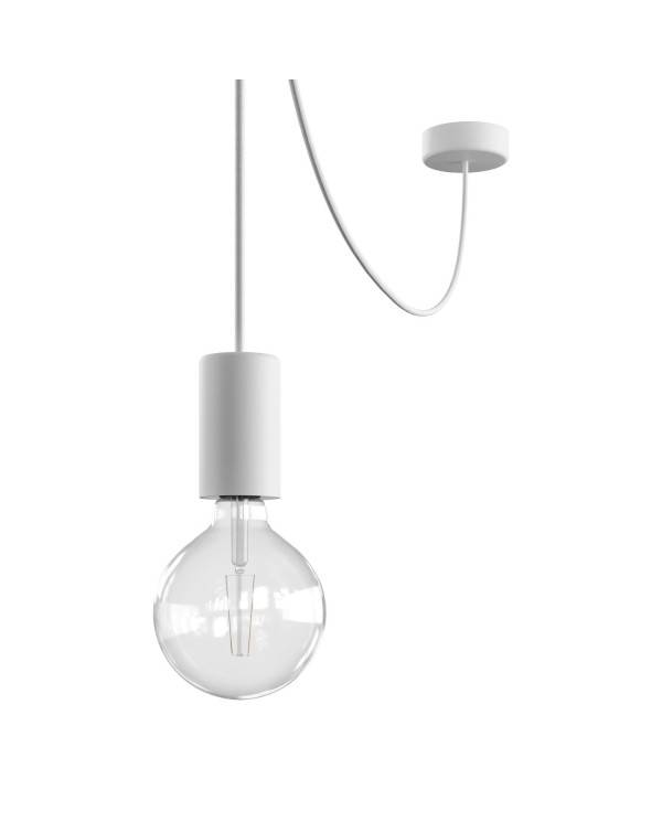 EIVA ELEGANT Zewnętrzna lampa wisząca z 5 mm kablem w oplocie, uchwyt na kabelem, podsufitką i oprawką wodoodporną