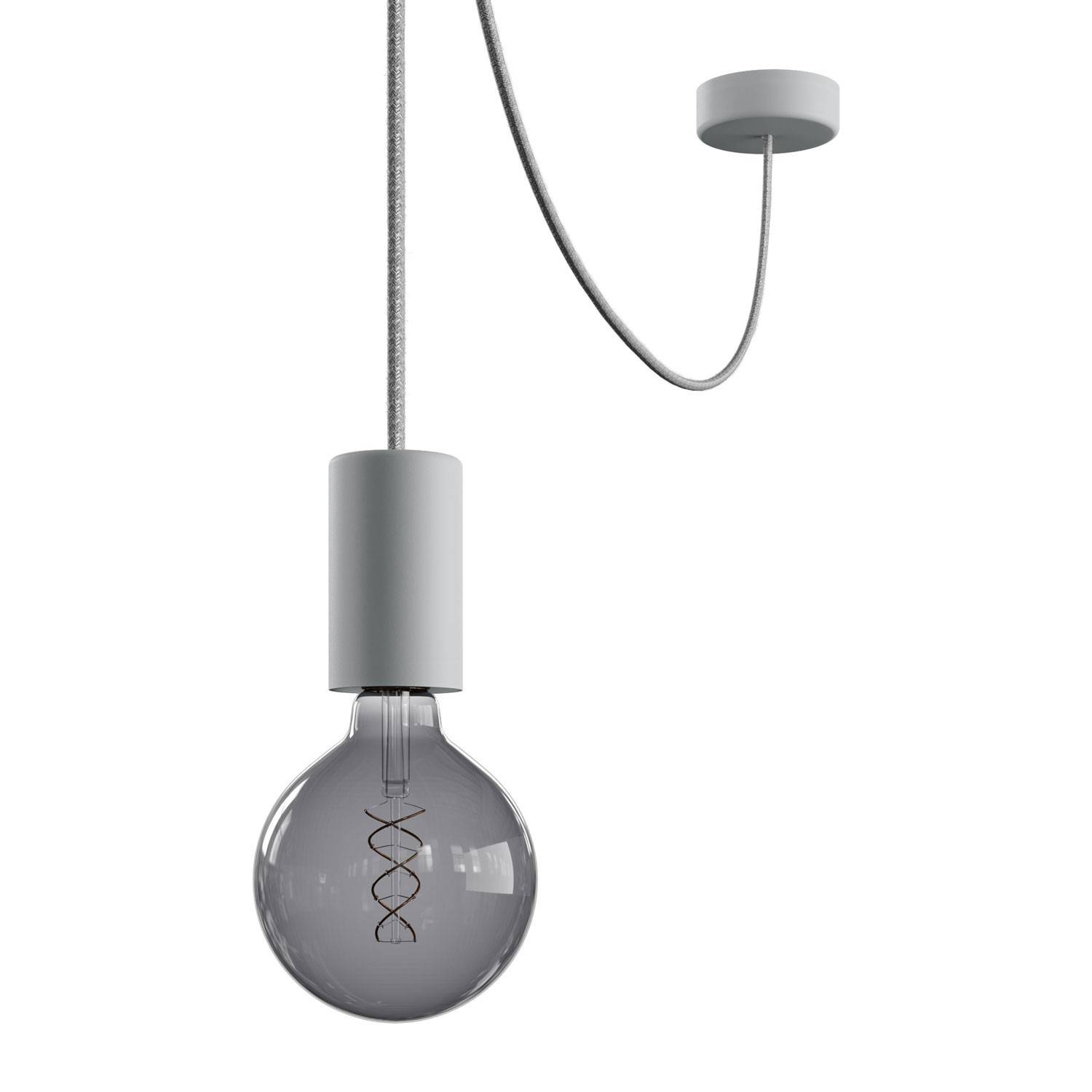 EIVA ELEGANT buiten hanglamp met textielkabel, snoerbevestiging, siliconen plafondkap en E27 fitting IP65 waterproof