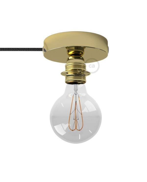 Spostaluce, die Metall-Lichtquelle mit E27 Gewindelampenfassung, Textilkabel und seitlichen Löchern