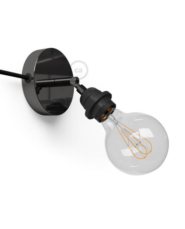 Spostaluce Metal 90°, den justerbare lyskilde med E27 gevind lampeholder, stofkabel og sidehuller