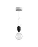 EIVA Zewnętrzna lampa wisząca do klosza z 1,5 mm kablem w oplocie, podsufitką i z silikonową oprawką IP65 waterproof