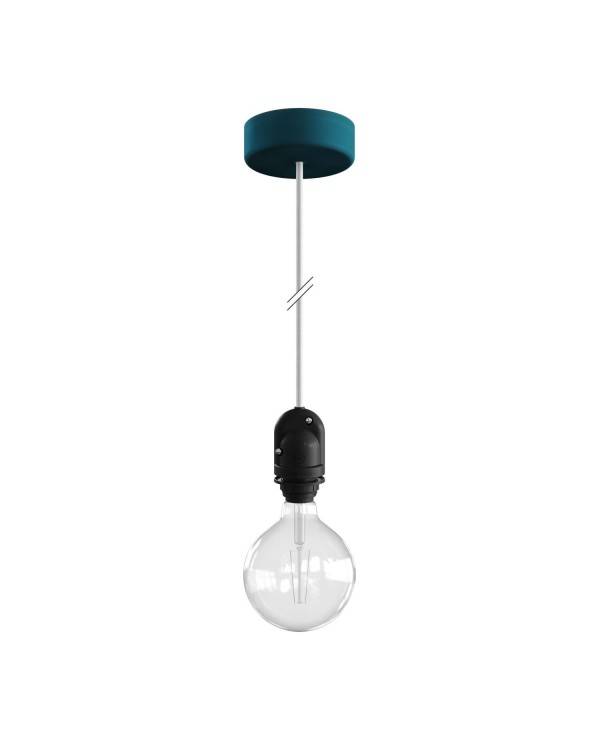 EIVA Zewnętrzna lampa wisząca do klosza z 1,5 mm kablem w oplocie, podsufitką i z silikonową oprawką IP65 waterproof