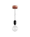 EIVA Outdoor pendant lamp for lampshades with 1,5 mt textile cable, silicone ceiling rose and lamp holder IP65 water resistant