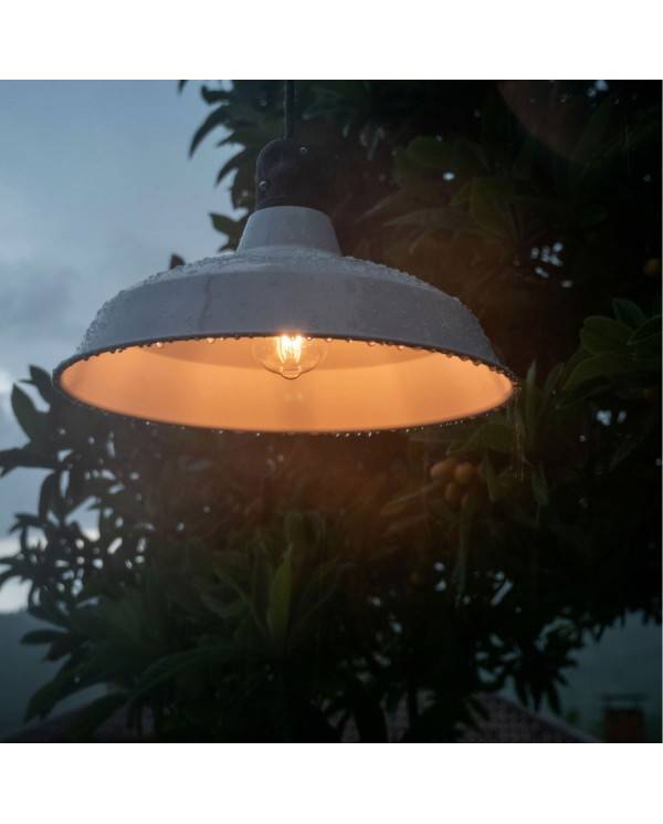 Lampa de exterior EIVA pentru abajururi cu cablu textil de 1,5 metri, rozetă de tavan din silicon și suport de lampă rezistent l