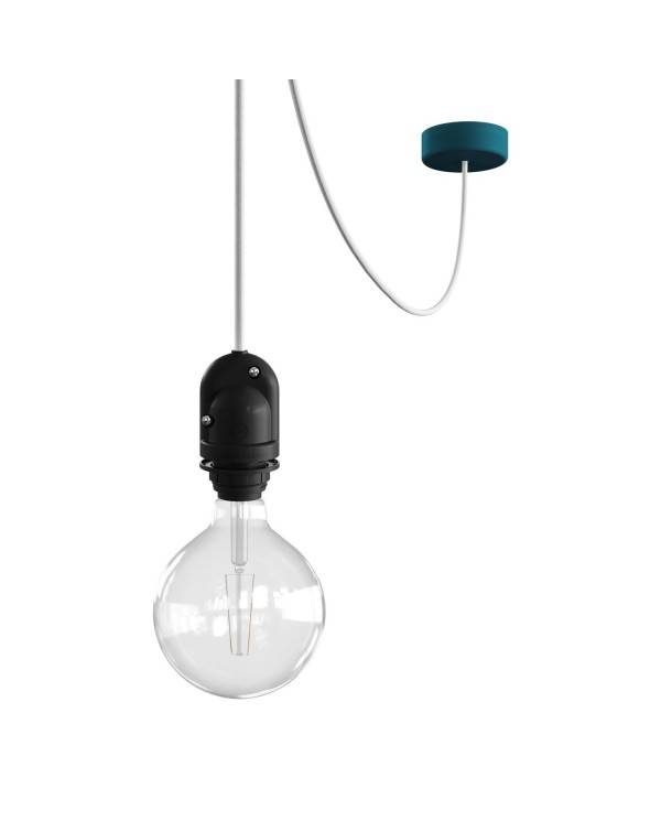 EIVA Udendørs pendel lampe til lampeshaed med 5 mt tekstilkabel, decentralisator, silikone loft rose og lampeholder IP65