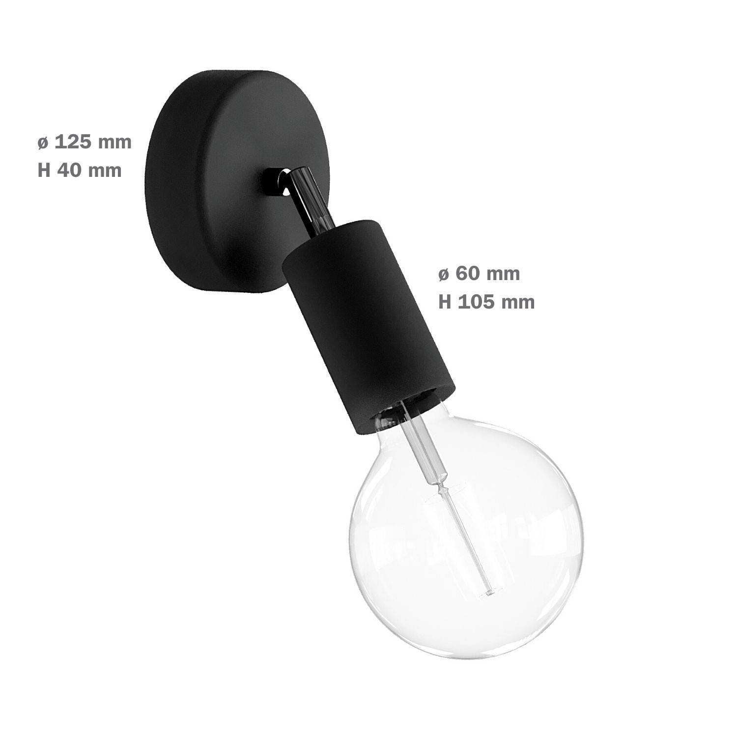 Kinkiet lampa Fermaluce EIVA ELEGANT z regulowanym przegubem, podsufitką i oprawką IP65 waterproof