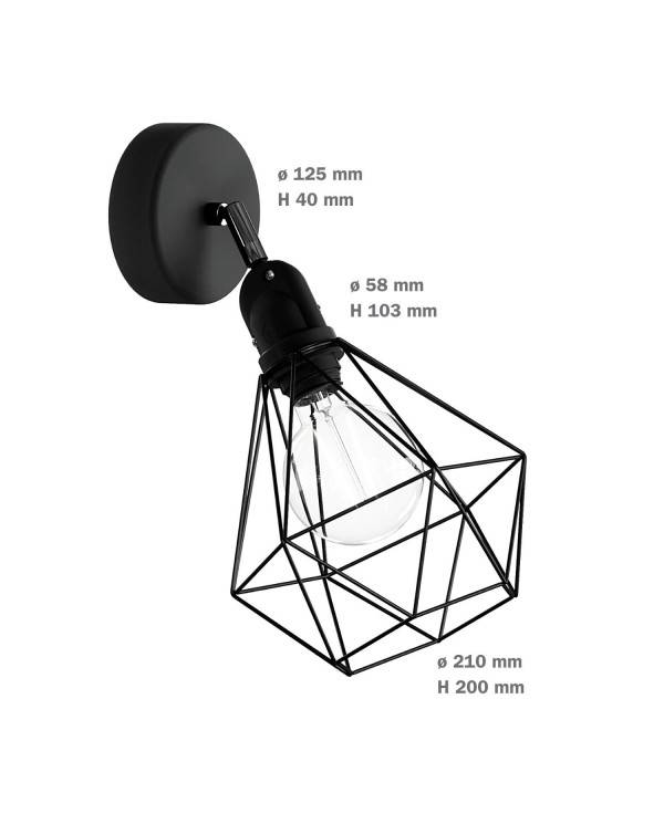 Fermaluce EIVA med Diamond lampeskærm, justerbar led og lampeholder IP65 vandtæt