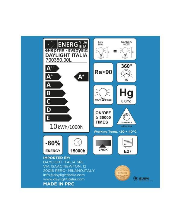 Lâmpada LED Delo XL Linha Ciaobella Porcelana, 10 W, dimável, 2700 K 