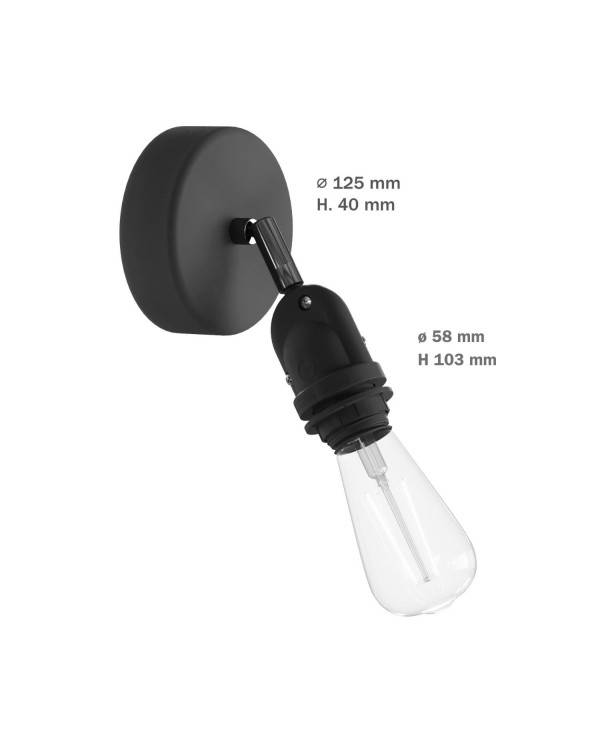 Kinkiet lampa Fermaluce EIVA do klosza, z ruchomym ramieniem, podsufitką i kloszem IP65 waterproof