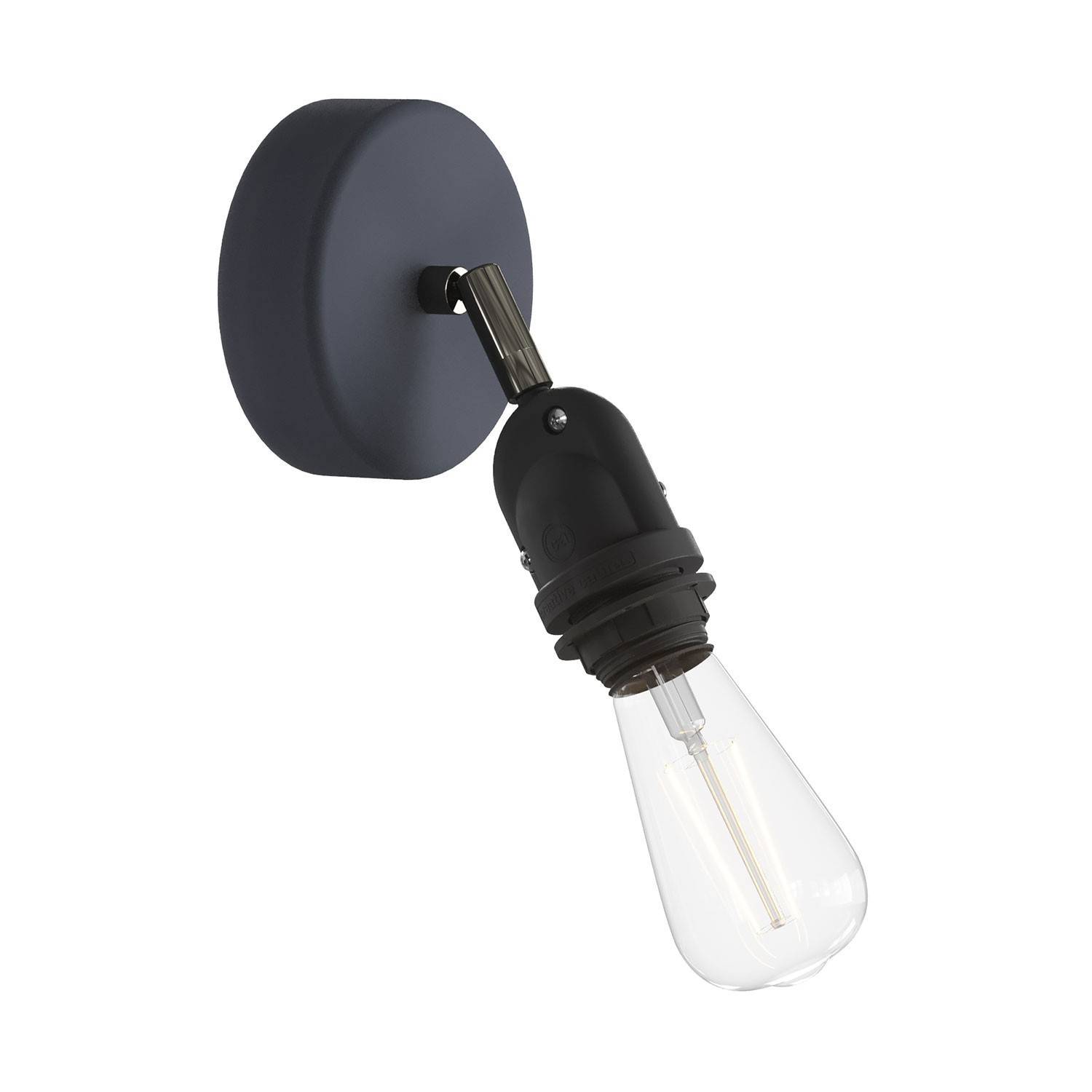 Kinkiet lampa Fermaluce EIVA do klosza, z ruchomym ramieniem, podsufitką i kloszem IP65 waterproof